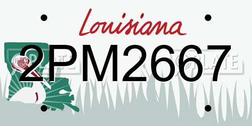2PM2667 Louisiana License Plate