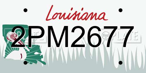 2PM2677 Louisiana License Plate
