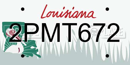 2PMT672 Louisiana License Plate