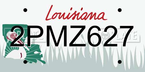 2PMZ627 Louisiana License Plate