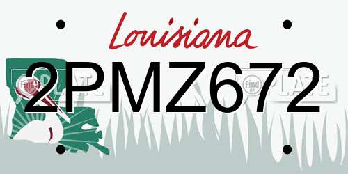 2PMZ672 Louisiana License Plate
