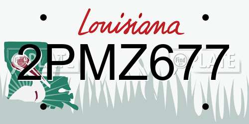 2PMZ677 Louisiana License Plate