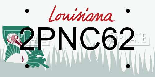 2PNC62 Louisiana License Plate