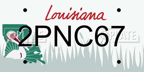 2PNC67 Louisiana License Plate