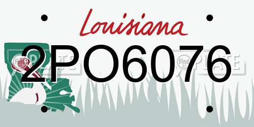 2PO6076 Louisiana License Plate