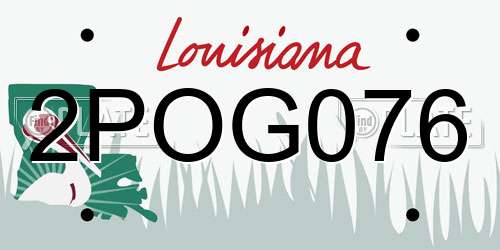 2POG076 Louisiana License Plate