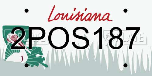 2POS187 Louisiana License Plate