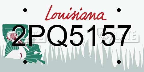 2PQ5157 Louisiana License Plate