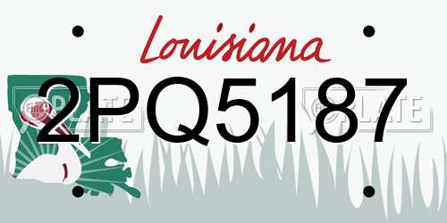 2PQ5187 Louisiana License Plate
