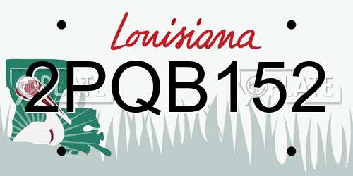 2PQB152 Louisiana License Plate