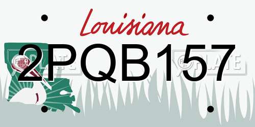2PQB157 Louisiana License Plate