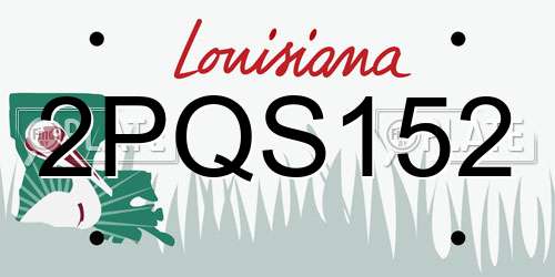 2PQS152 Louisiana License Plate