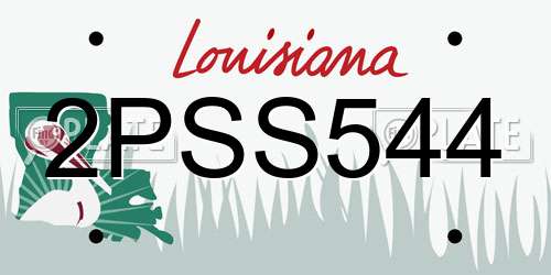 2PSS544 Louisiana License Plate