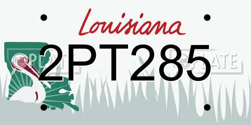 2PT285 Louisiana License Plate