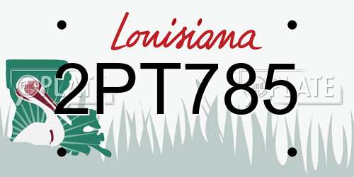 2PT785 Louisiana License Plate