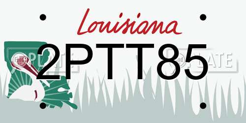 2PTT85 Louisiana License Plate