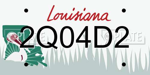 2Q04D2 Louisiana License Plate
