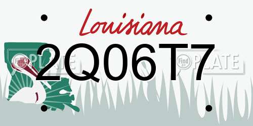 2Q06T7 Louisiana License Plate