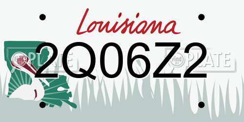 2Q06Z2 Louisiana License Plate