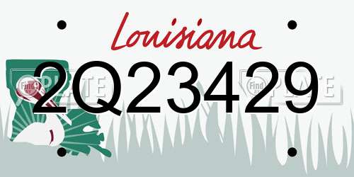 2Q23429 Louisiana License Plate
