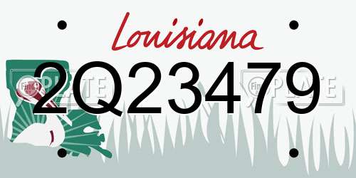 2Q23479 Louisiana License Plate