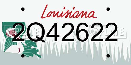 2Q42622 Louisiana License Plate