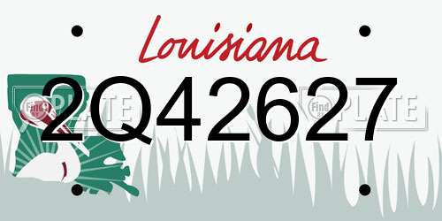 2Q42627 Louisiana License Plate