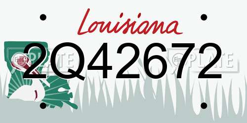2Q42672 Louisiana License Plate