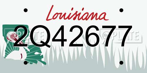 2Q42677 Louisiana License Plate