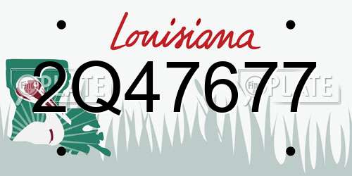 2Q47677 Louisiana License Plate