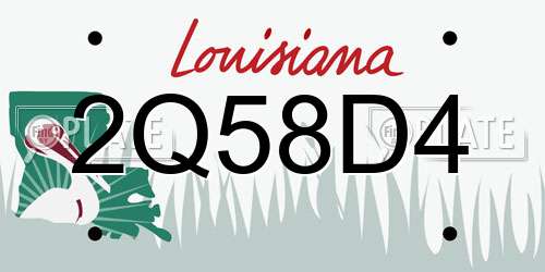 2Q58D4 Louisiana License Plate