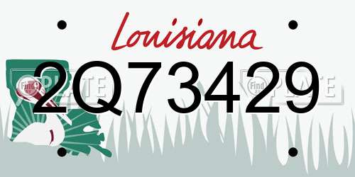 2Q73429 Louisiana License Plate