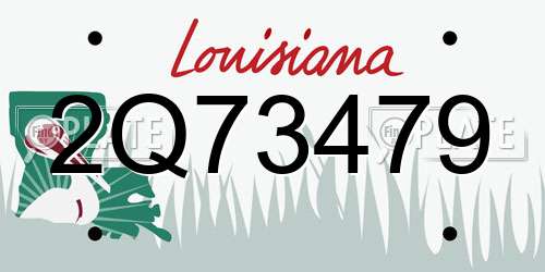 2Q73479 Louisiana License Plate