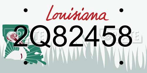 2Q82458 Louisiana License Plate