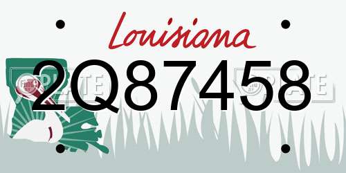 2Q87458 Louisiana License Plate