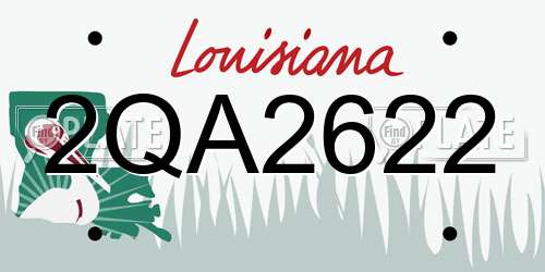 2QA2622 Louisiana License Plate