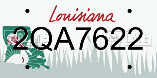 2QA7622 Louisiana License Plate