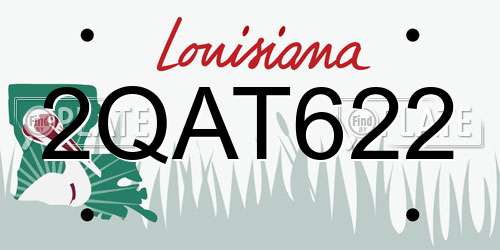 2QAT622 Louisiana License Plate