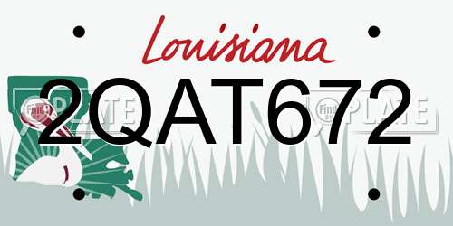 2QAT672 Louisiana License Plate