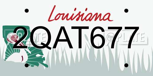 2QAT677 Louisiana License Plate