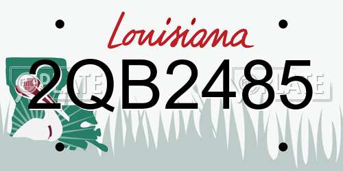 2QB2485 Louisiana License Plate