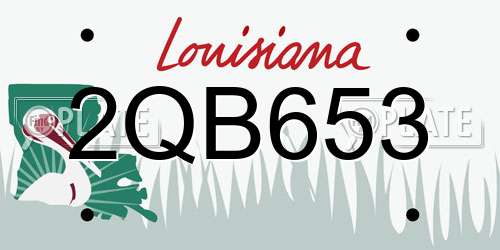 2QB653 Louisiana License Plate