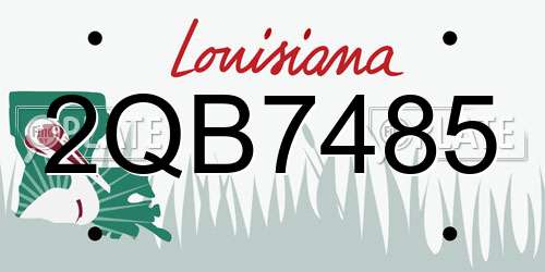 2QB7485 Louisiana License Plate