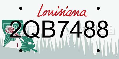 2QB7488 Louisiana License Plate