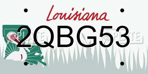 2QBG53 Louisiana License Plate