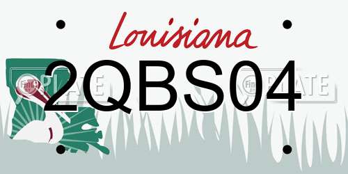 2QBS04 Louisiana License Plate