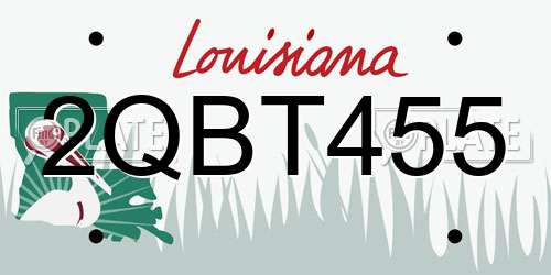 2QBT455 Louisiana License Plate