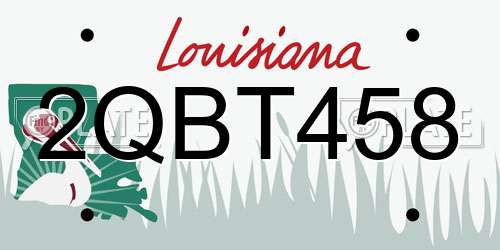 2QBT458 Louisiana License Plate