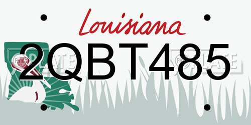 2QBT485 Louisiana License Plate