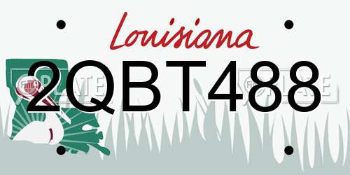 2QBT488 Louisiana License Plate